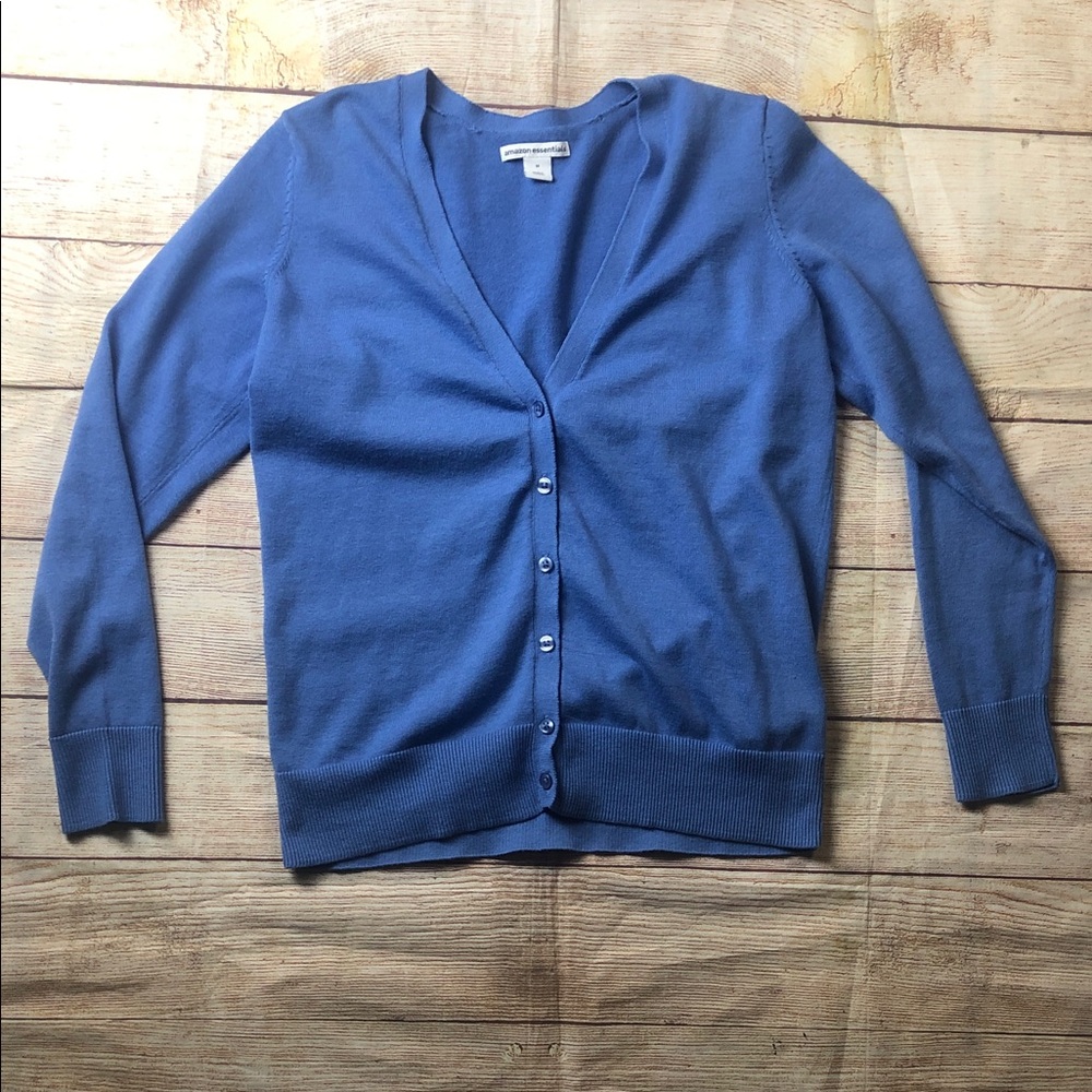 Amazon Essentials Women's Classic Blue Cardigan
